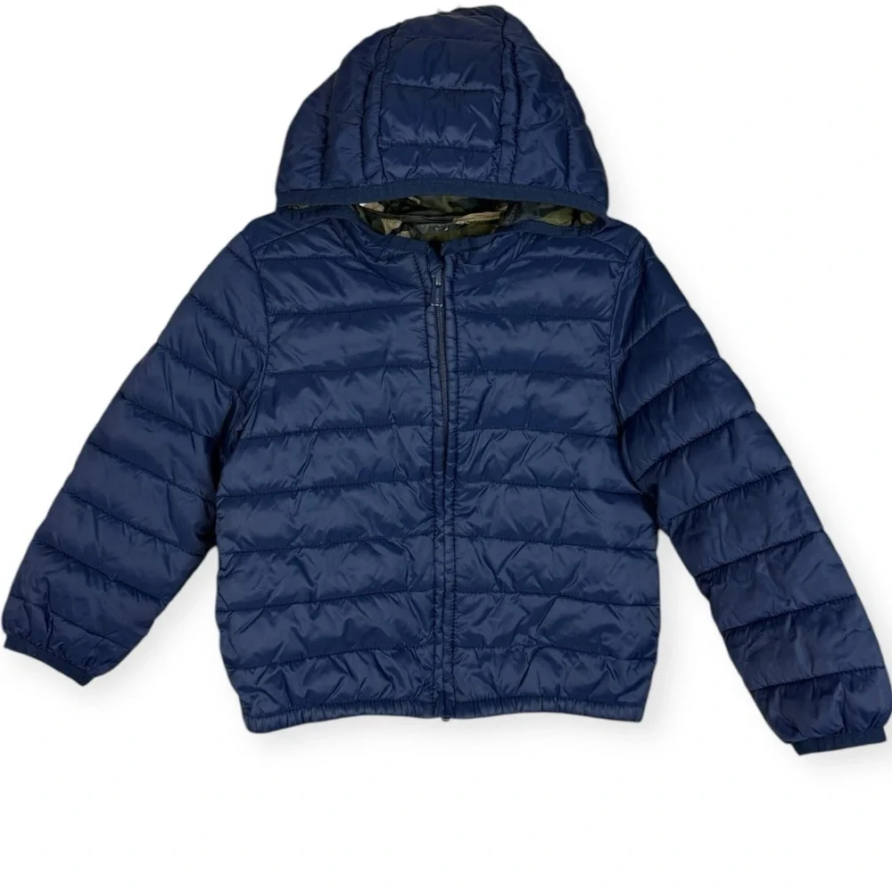 Old Navy Blue Puffer Jacket with Camouflage Lining